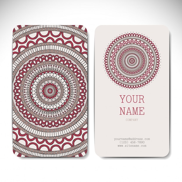 Round mandala style visiting card