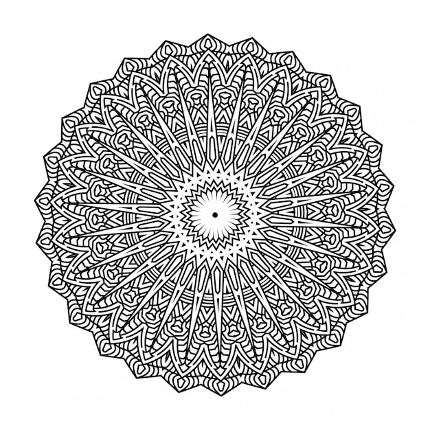 Round mandala on white background