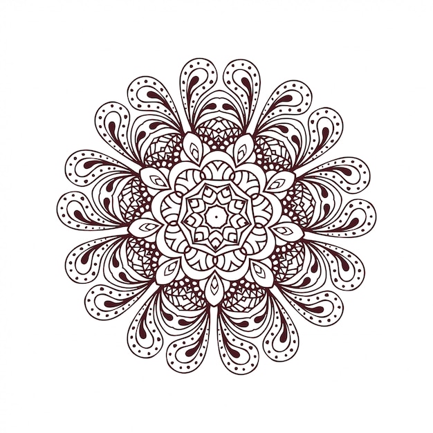 Vettore mandala rotondi nel vettore. modello grafico per il tuo design. ornamento decorativo retrò. sfondo disegnato a mano con fiori