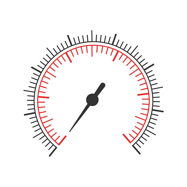 Vector round measuring scale with two charts and arrow template of pressure meter barometer speedometer