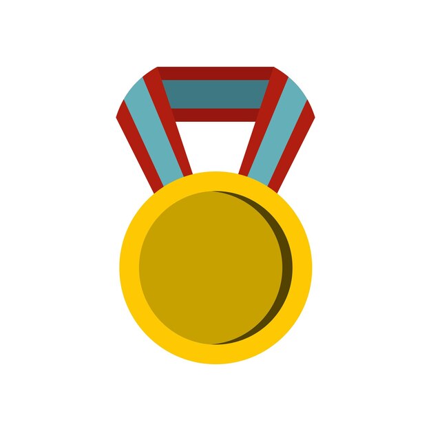 Vector round medal icon in flat style isolated on white background vector illustration