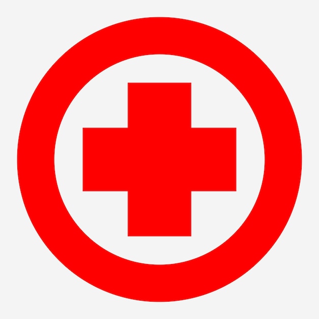 Vector round medical cross symbol