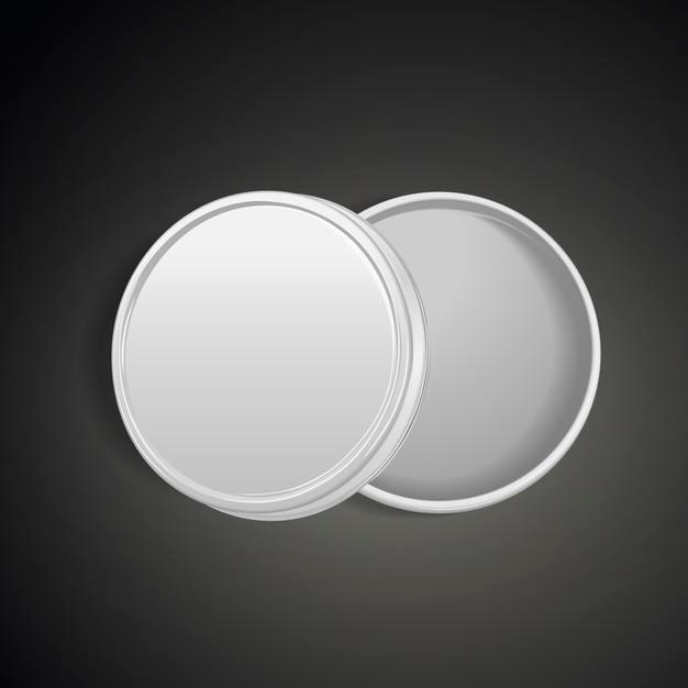 Vector round metal box