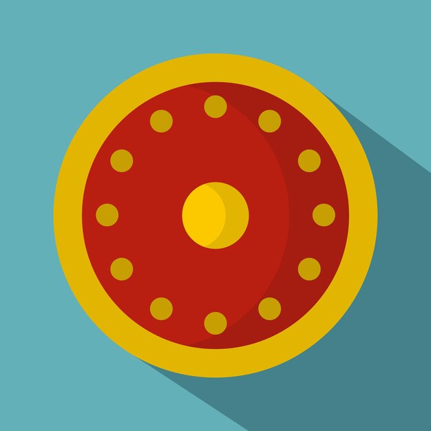 Круглая икона военного щита Плоская иллюстрация векторной иконы круглого военных щита для веб-сайтов