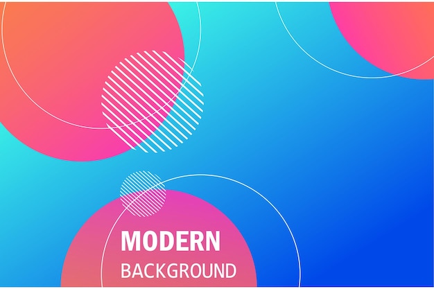 Round Modern Background Vector with Memphis Circle Resource