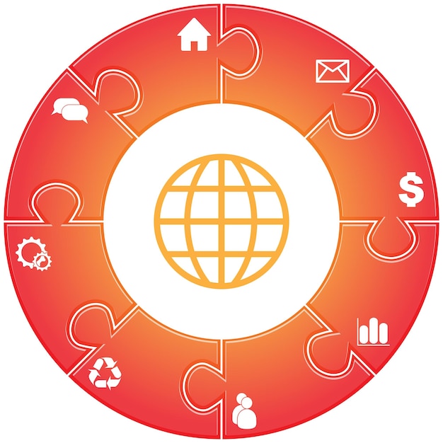 Vector round network diagram