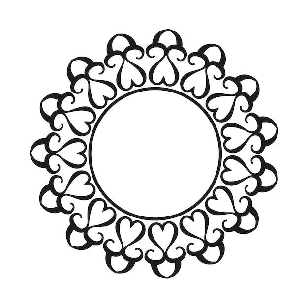 Round ornamental frame, vector illustration.