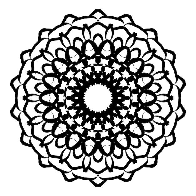 Round pattern in arabic style mandala shape for mehendi mehndi tattoo decoration