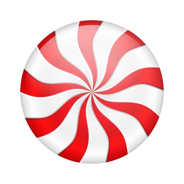 Round peppermint candy on white background vector eps10 illustration