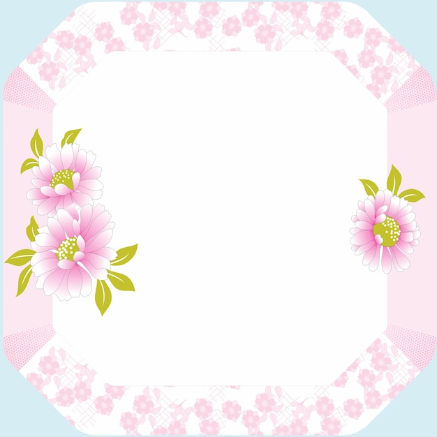Vettore illustrazione del cerchio della carta di disegno della decorazione del bordo floreale della cornice di design del piatto rotondo