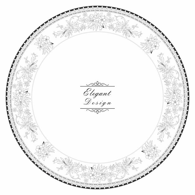 Round plate designDecorative design Elegant vector element