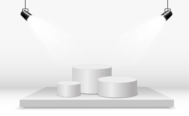 Round podium or platform on a transparent background.