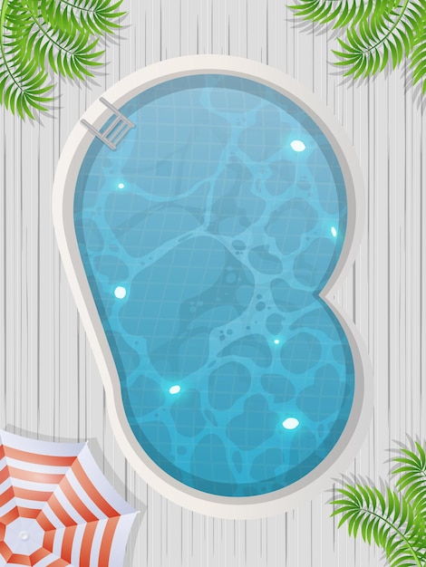 round pool top view.
