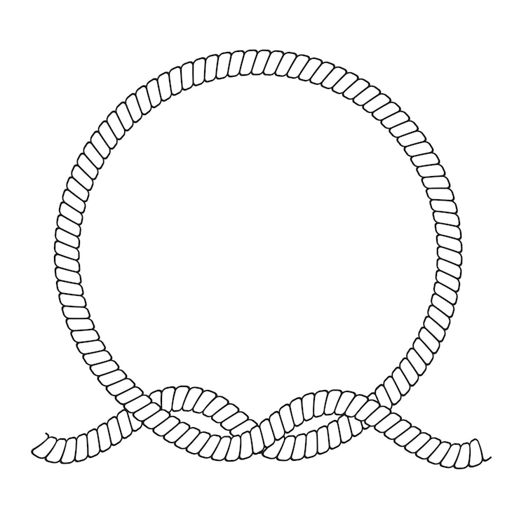 Vector round rope frame circle ropes rounded border and decorative marine cable frame circles ordage knot