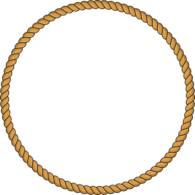 Vector round rope frame isolated on white background twisted cord