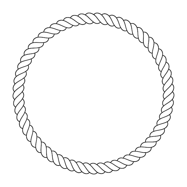 Vector round rope frame.