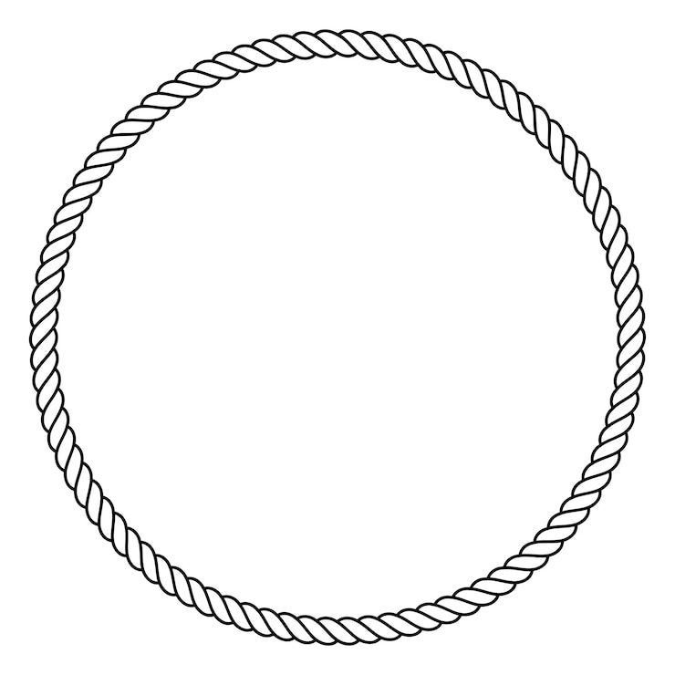 Vector round rope frame.