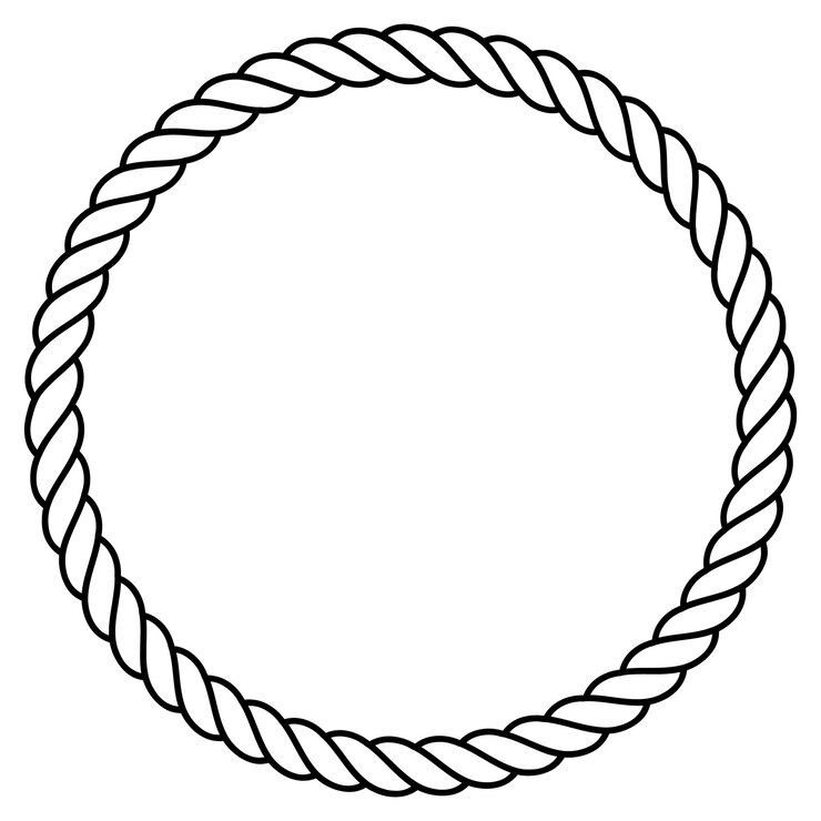 Vector round rope frame.