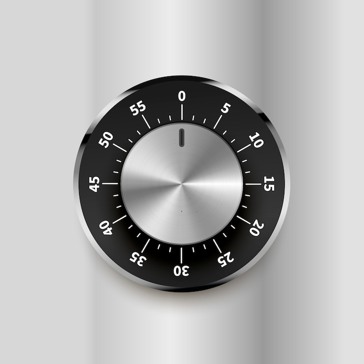 Vector round safe lock with numbers on bright metallic background