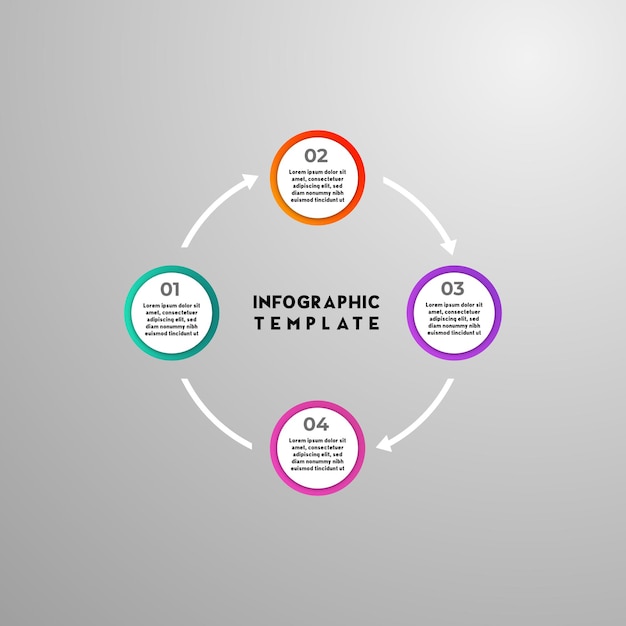 Forma rotonda 4 info business infographic design