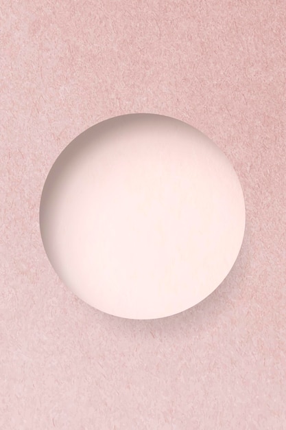 Круглая форма на розовом бетонном текстурированном векторе фона