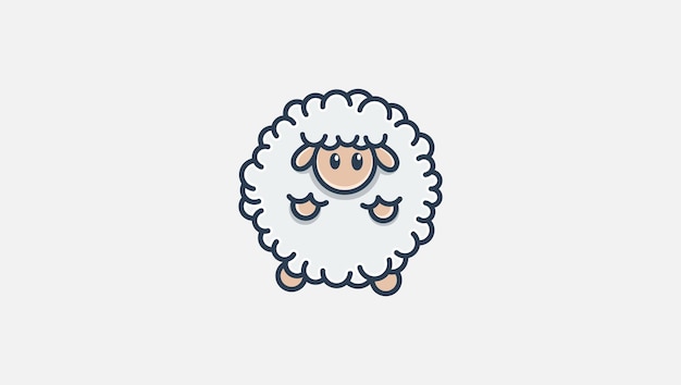 Vector round shape sheep logo vector design template