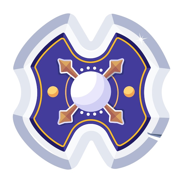 Round shield flat icon design