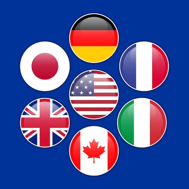 G7 各国の国旗のアイコン