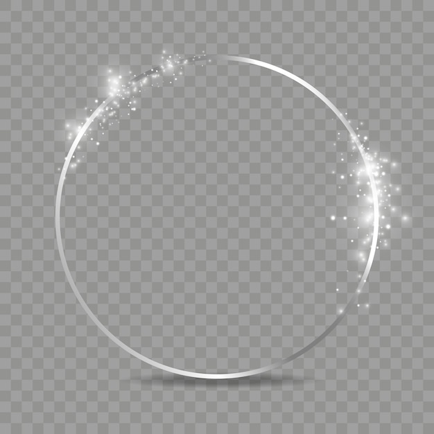 Round shiny frames with glowing effects.