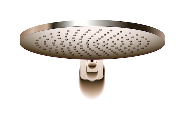 round shower head aqua sprinkler isolated on white
