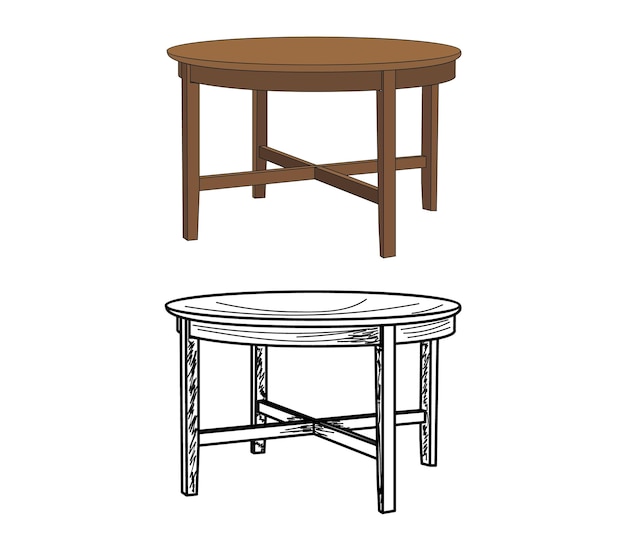 round table sketch of a table