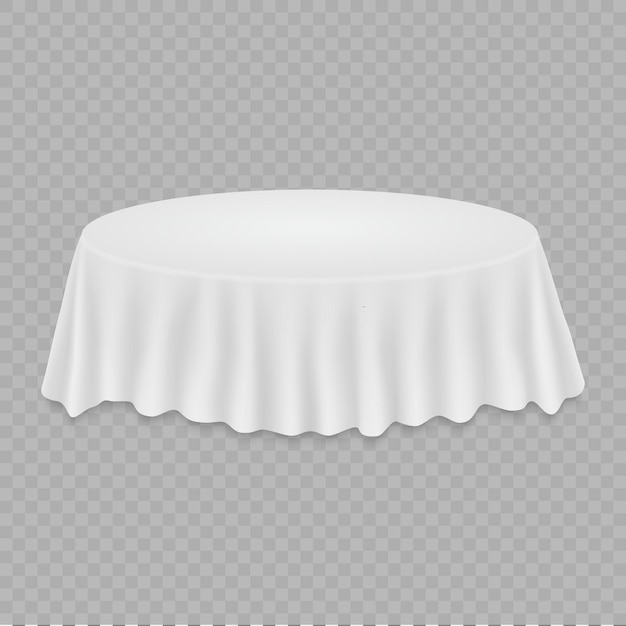 Round tablecloth on table