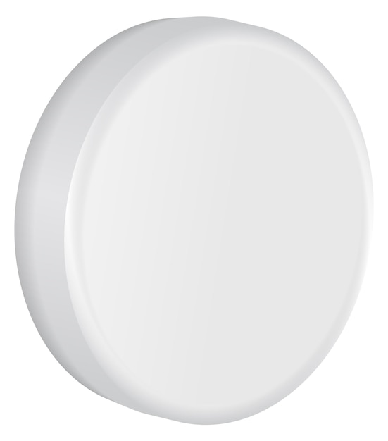 Round tablet white mockup Blank realistic drug