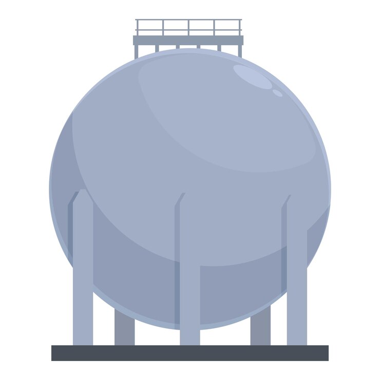 Vector round tank gas icon cartoon vector refinery platform
