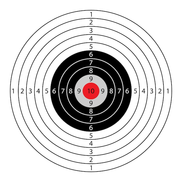 Round target for air guns, vector drawing