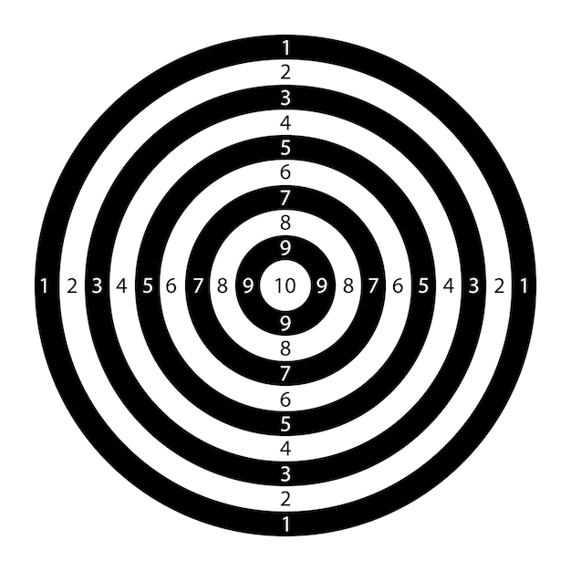 Vector round target for air guns, vector drawing