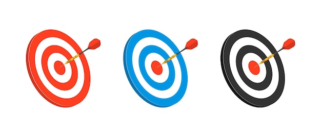 Round target with dart in center set