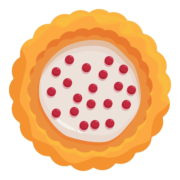 round tart with cream and cherries is waiting to be eaten