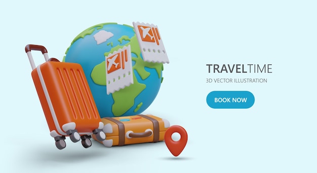 Vector round trip vector concept for travel company air travel with several transfers optimal construction of shortest route poster in cartoon style vacations abroad