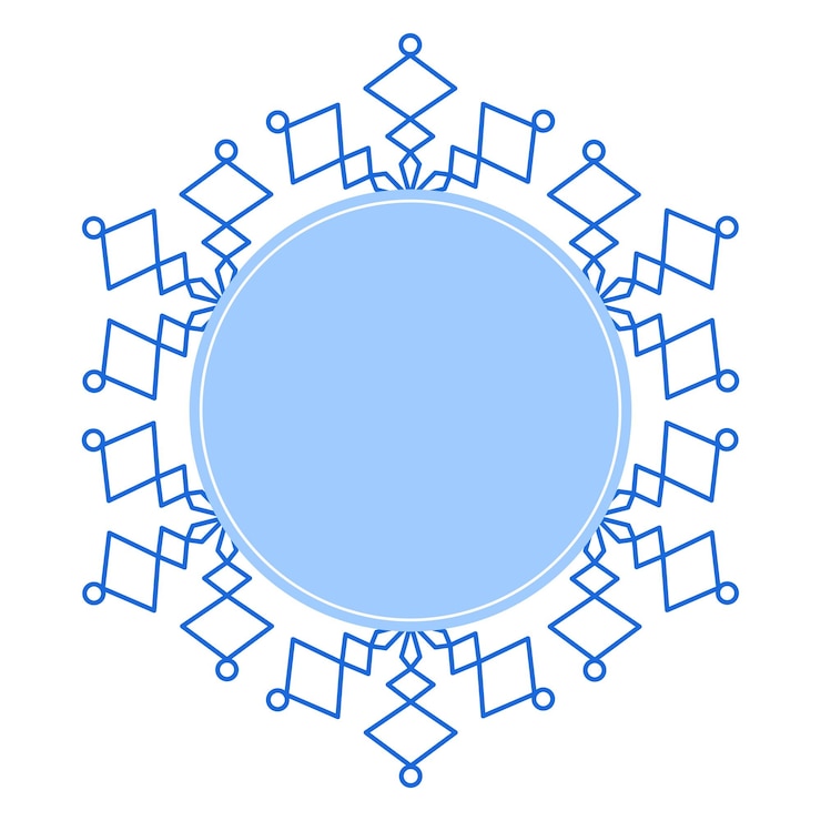 वेक्टर round vector blue christmas winter frame made of snowflake with place for text perfect copyspace