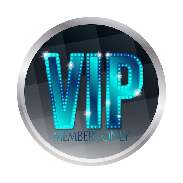 Round VIP members only Vector illustration