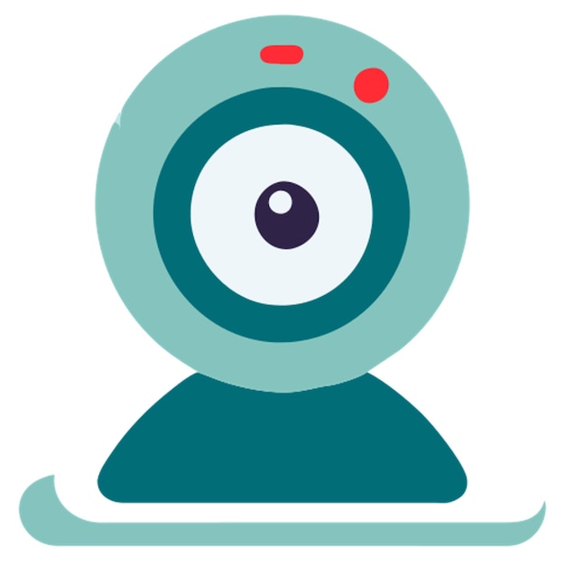 Vector round webcam icon colored shapes