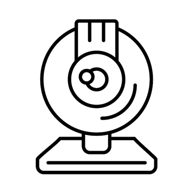 Vector round webcam line illustration