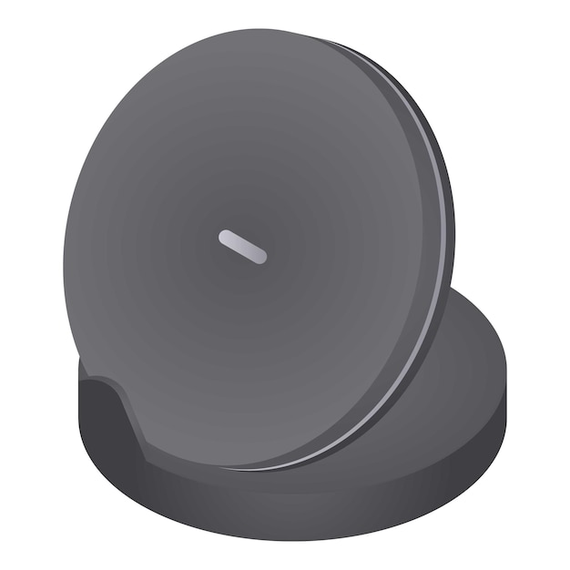 Icona rotonda del supporto wireless isometrica dell'icona vettoriale rotonda del supporto wireless per il web design isolato su sfondo bianco