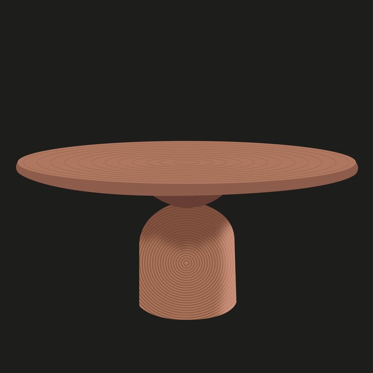 Vector round wooden table illustration and vector art
