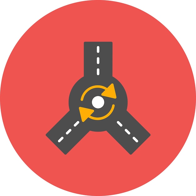 Vector roundabout flat illustration