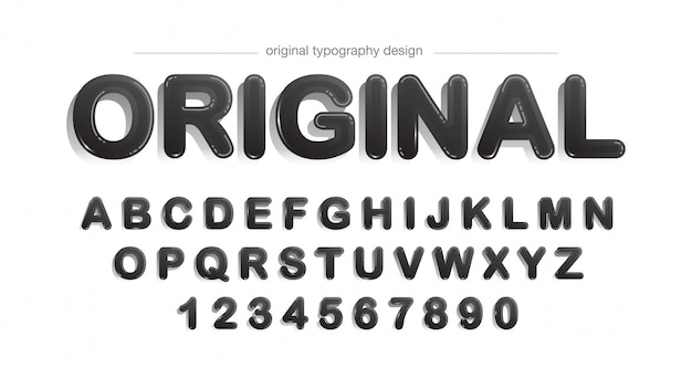 Rounded black with shadows typography