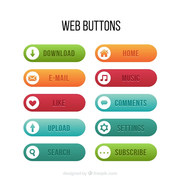 Pulsanti rotondi per il web pacchetto