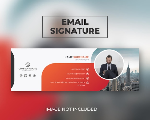 Rounded and circle Modern creative business email signature template