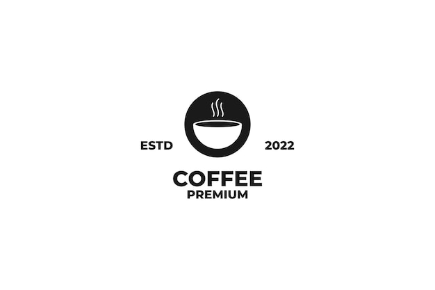 Rounded coffee logo design vector illustration idea